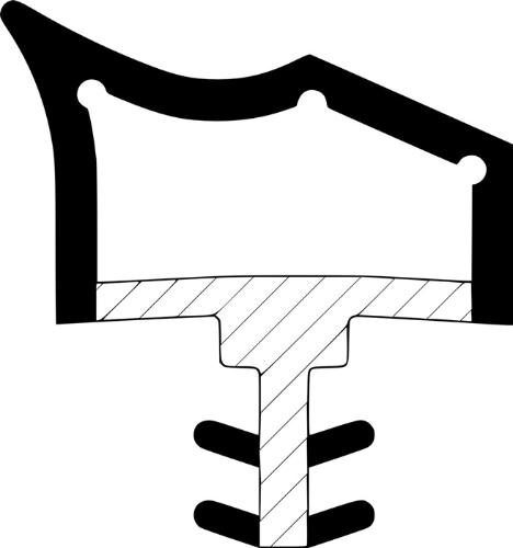 GFA Zimmertürdichtung ADTP-433-2K Nut 4 mm 12 mm weiß mit 2 Komponenten Profil Länge 5 m