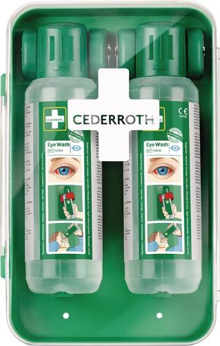CEDERROTH Wandhalterung m.2x0,5l Augenspülflaschen f.Augendusche 4000 386 481