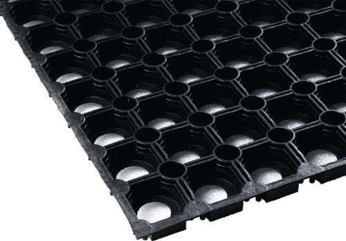 Rubberselect Gummi Ringmatte Breite 0,8 m Länge 1,2 m Dicke 22 mm schwarz NR/SBR ohne Gewebeeinlage