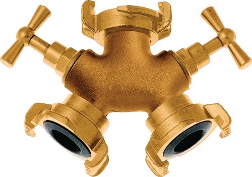 GEKA Zweiwegeventil plus Messing Schlauchgröße 9,5-38 mm