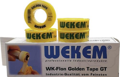 WEKEM PTFE Dichtband Golden Tape L12 m B12,7 mm D0,1 mm gelb 1 g/cm³