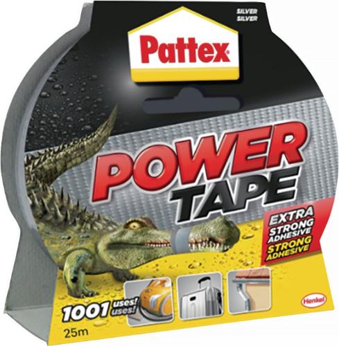 Pattex Gewebeband Power-Tape silber-grau Länge 25 m Breite 50 mm