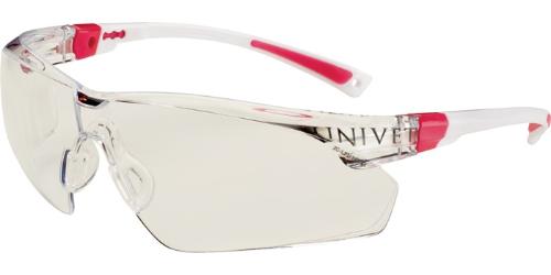 UNIVET Schutzbrille 506 UP EN 166, EN 170 Bügel weiß rosa, Scheibe klar Polycarbonat