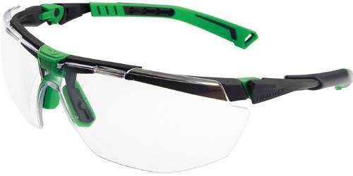 UNIVET Schutzbrille 5X1030000 EN 166, EN 170 FT KN Bügel dunkelgrau/grün, Scheibe klar Polycarbonat