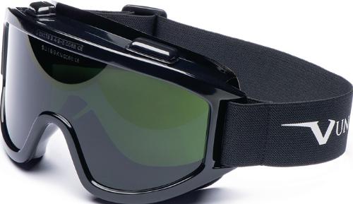UNIVET Schweißer Vollsichtschutzbrille 601 EN 166, EN 169, EN 175 Rahmen grau / Scheibe grün IR5 Polycarbonat