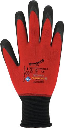 ASATEX Handschuhe Condor Größe 11 rot/schwarz 98% Polyamid / 2% Elastan EN 388, EN 407 PSA-Kategorie II