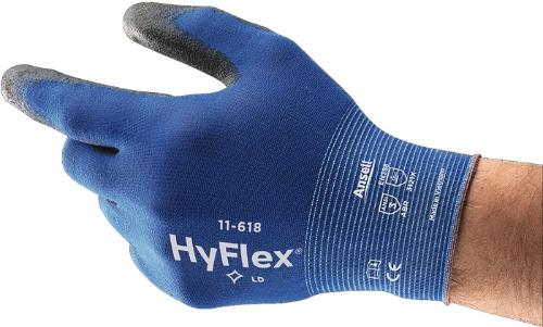 Ansell Handschuhe HyFlex® 11-618 Größe 7 blau/schwarz EN 388 PSA-Kategorie II