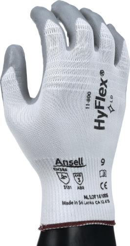 Ansell Handschuhe HyFlex 11-800 Größe 7 weiß/grau EN 388 PSA-Kategorie II