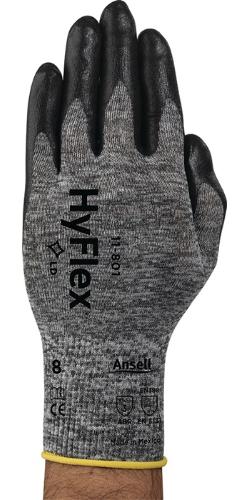 Ansell Handschuhe HyFlex 11-801 Größe 8 grau/schwarz EN 388 PSA-Kategorie II