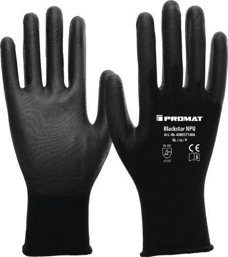 PROMAT Handschuhe Blackstar NPU Größe 7 (M) schwarz EN 388 PSA-Kategorie II