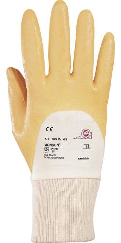 Honeywell Handschuhe Monsun 105 Größe 9 curry BW-Trikot m.Nitril EN 388 PSA-Kategorie II