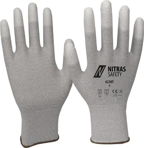 NITRAS Handschuhe Größe 10 grau/weiß EN 388, EN 16350 PSA-Kategorie II