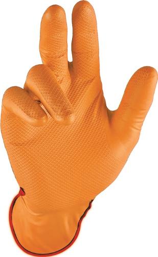 STRONGHAND Einweghandschuhe Grip Orange Größe 8 orange Nitril EN 21420 EN 388 EN 374 PSA-Kategorie III