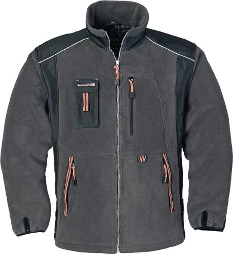 TERRATREND Fleecejacke Größe XL dunkelgrau/schwarz/orange