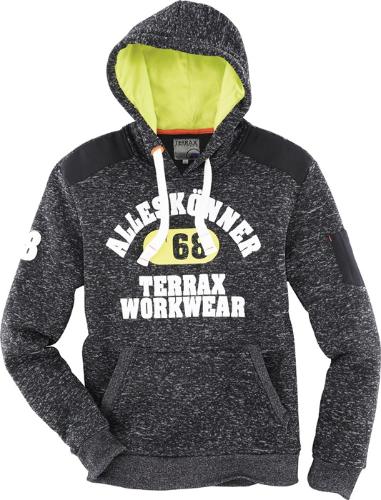 TERRAX Strickfleecehoody Workwear Größe XXL schwarz melange/limette/orange