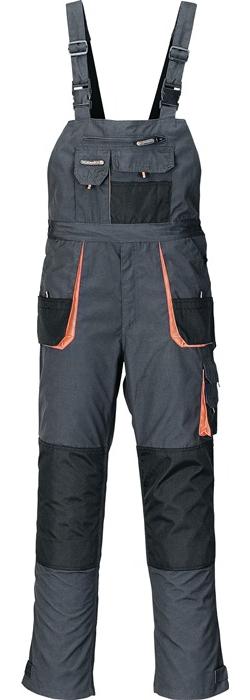 TERRATREND Herrenlatzhose Größe 52 dunkelgrau/schwarz/orange