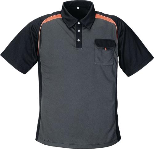 TERRATREND Herrenpoloshirt Größe XXL dunkelgrau/schwarz/orange