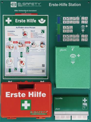 B-SAFETY Erste Hilfe Station B800xH600xT150ca.mm Grün/Weiß