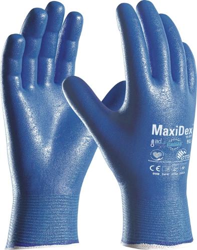 ATG Handschuhe MaxiDex® Größe 10 blau EN ISO 374-5/EN 388 PSA-Kategorie III