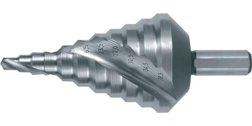 RUKO Stufenbohrer Bohrbereich 5,3 - 38,5 mm HSS spiralgenutet Schneidenanzahl 2 Stufenanzahl 11