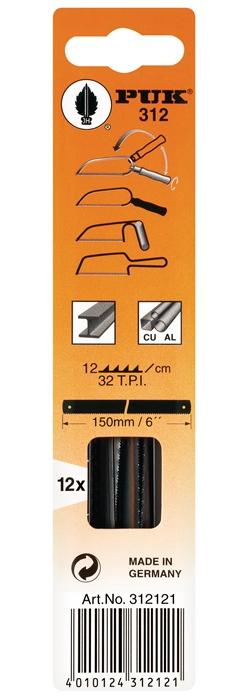 PUK Metallsägeblatt 312 Länge 150 mm Zähne per Zoll 32 1-seitig