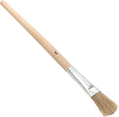 Nölle PROFI BRUSH Emaillelackpinsel Länge 190 mm Breite 10 mm Höhe 3 mm Größe 0 helle Borste Weißblech roher Holzstiel