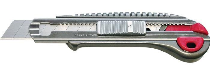 NT Cutter Cuttermesser Klingenbreite 18 mm Länge 135 mm mit Drucktaster Ganzmetall