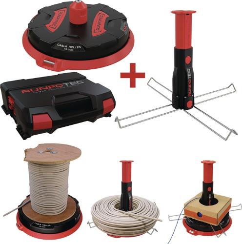 Runpotec Kabelabroller XB300 Ø 300 mm, mit Multifunktionsdorn Tragfähigkeit 300 kg