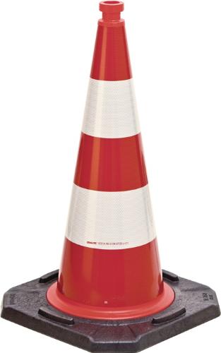 Quality Brand Leitkegel TL Höhe 500 mm BAST geprüft, 2 Streifen Gewicht 3,20 kg, 33 x 33 cm