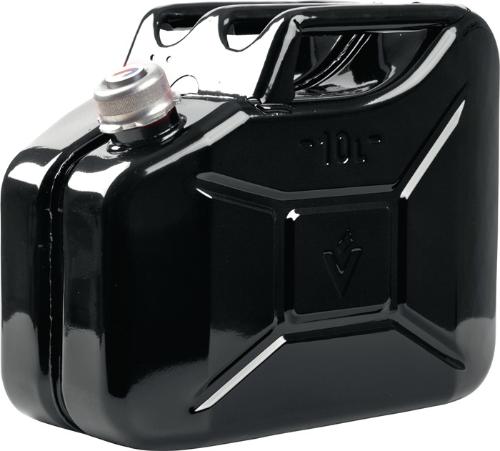 VALPRO Kraftstoffkanister 10 l Schraubverschluss Schwarz RAL 9005 Stahlblech 0,9 mm L345xB165xH275mm
