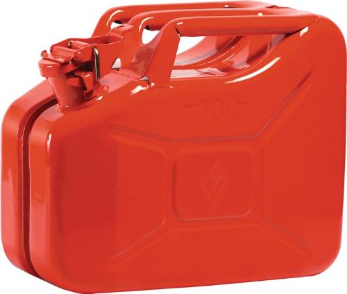 VALPRO Kraftstoffkanister 10 l Feuerrot RAL 3000 Stahlblech 0,9 mm L345xB165xH275mm