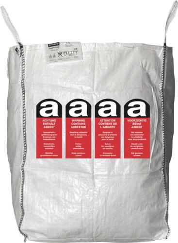 ASUP Transportsack Länge 900 mm Breite 900 mm Höhe 1100 mm Tragfähigkeit 1000 kg Aufdruck: Asbest