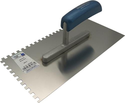 HAROMAC Glättekelle Länge 280 mm Breite 130 mm Buchenholzgriff Zahnung 6x6 mm rostfreier Edelstahl