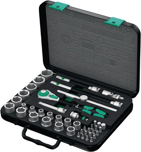Wera Steckschlüsselsatz 8100 SB2 Zyklop 43-teilig 3/8 ″ Schlüsselweiten 6-24 mm Anzahl Zähne 72 6-Kant
