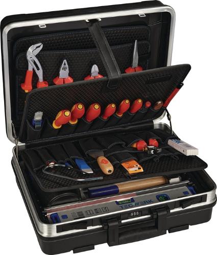 Quality Brand Werkzeugsortiment 46-teilig im Aluminium Rahmenkoffer für Elektriker