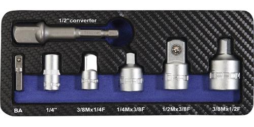 PROMAT Adapter-Satz 7-teilig 1/4 - 1/2 ″ inkl. Maschinenadapter