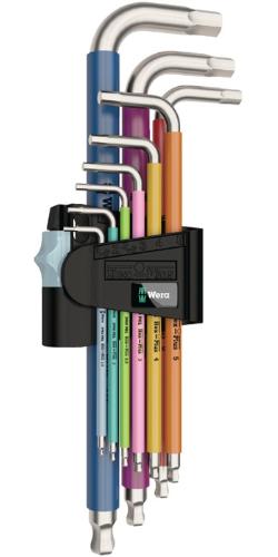 Wera Winkelschraubendreher-Satz 3950 SPKL/9 SM 9-teilig SW 1,5 - 10 mm Edelstahl, farbcodiert