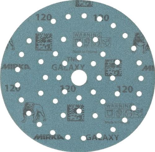 Mirka Haftschleifscheibe GALAXY Grip Multifit 150 mm Körnung 120 für Holz / Metall / Lack / Kunststoff Keramik/Korund Lochanzahl 72