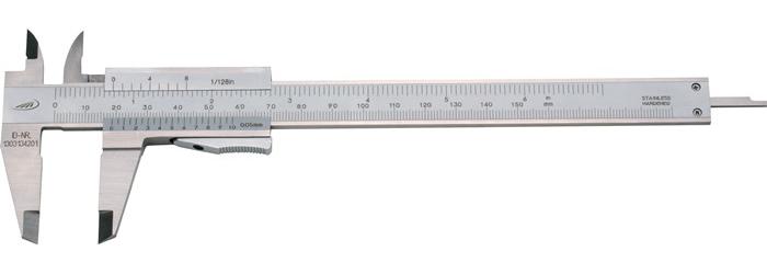 HELIOS PREISSER Taschenmessschieber DIN 862 150 mm mit Momentfeststellung eckig