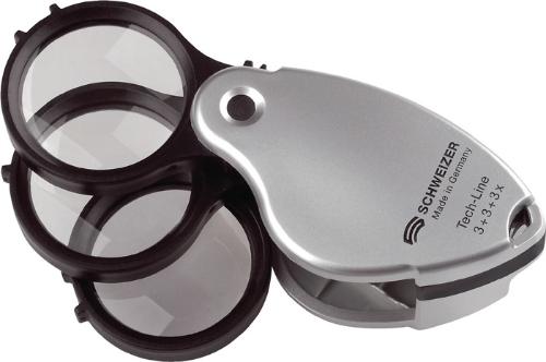 SCHWEIZER Einschlaglupe Tech-Line Vergrößerung 3x+5x=8x Linsen-Ø 38 mm