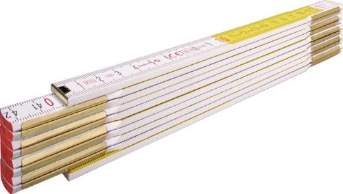 STABILA Gliedermaßstab 617 Länge 2 m Breite 1,70 cm mm/cm EG III Buchenholz weiß-gelb