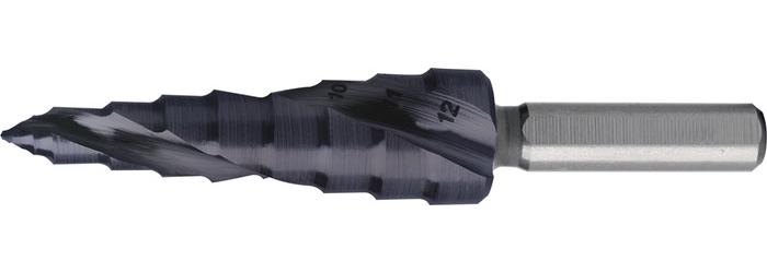 RUKO Stufenbohrer ULTIMATECUT Bohrbereich 5-12 mm HSS RUnaTEC spiralgenutet Schneidenanzahl 2 Stufenanzahl 8