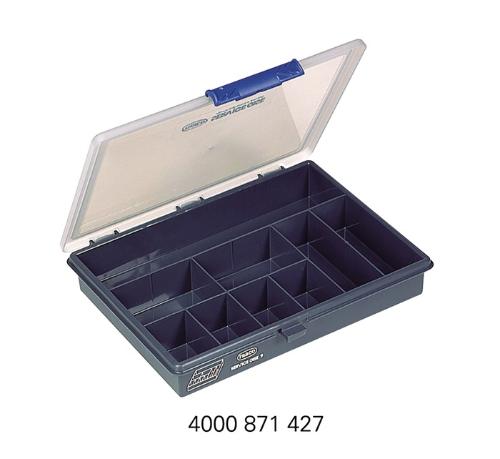 raaco Sortimentskasten B240xT195xH43mm 9 Fächer transparent dunkelblau