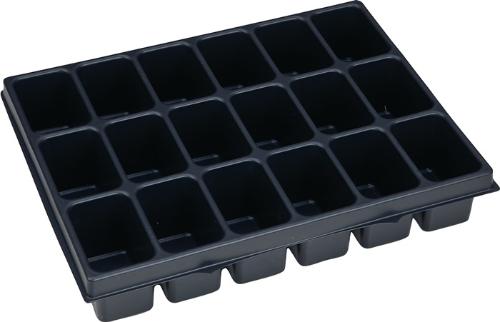 BS Systems Kleinteileeinsatz i-BOXX® iB 72 B349xT265xH63mm Polystyrol mit 18 Mulden schwarz