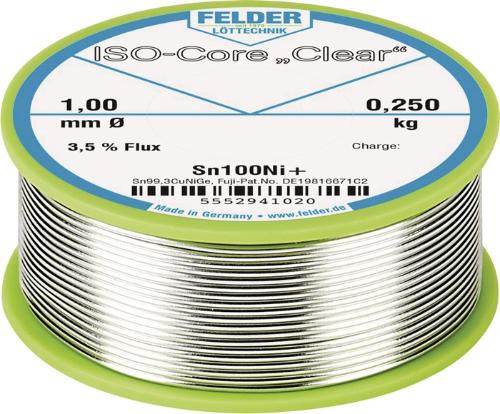 FELDER Lötdraht ISO-Core® Clear 1 mm 250 g Sn100Ni+