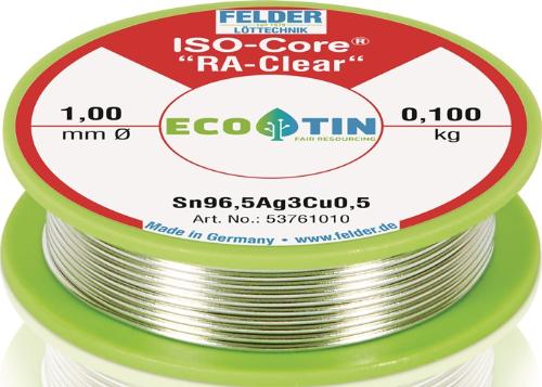 FELDER Lötdraht ISO-Core® RA-Clear 1 mm 100 g Sn96,5Ag3,0Cu0,5