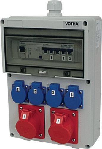 JÄGER Kunststoffwandverteiler Verschraubung M32 1xCEE 32 A,1xCEE 16 A, 4x230V