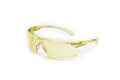 UNIVET Schutzbrille 505U EN 166, EN 170 Bügel gelb, Scheibe gelb Polycarbonat