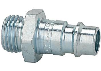 RIEGLER Stecknippel Stahl verzinkt Stecker DN 7,2-7,8 Außengewinde G 1/4 ″ SW 17 mm