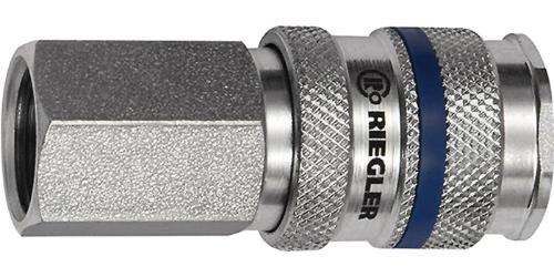 RIEGLER Schnellverschlusskupplung DN 7,8 Innengewinde Stahl Gewinde G 1/4 11,45 mm